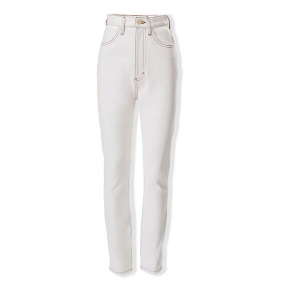 carolina herrera X Frame White The Taper High Rise Skinny Jeans Denim 25 $748 - Picture 1 of 11